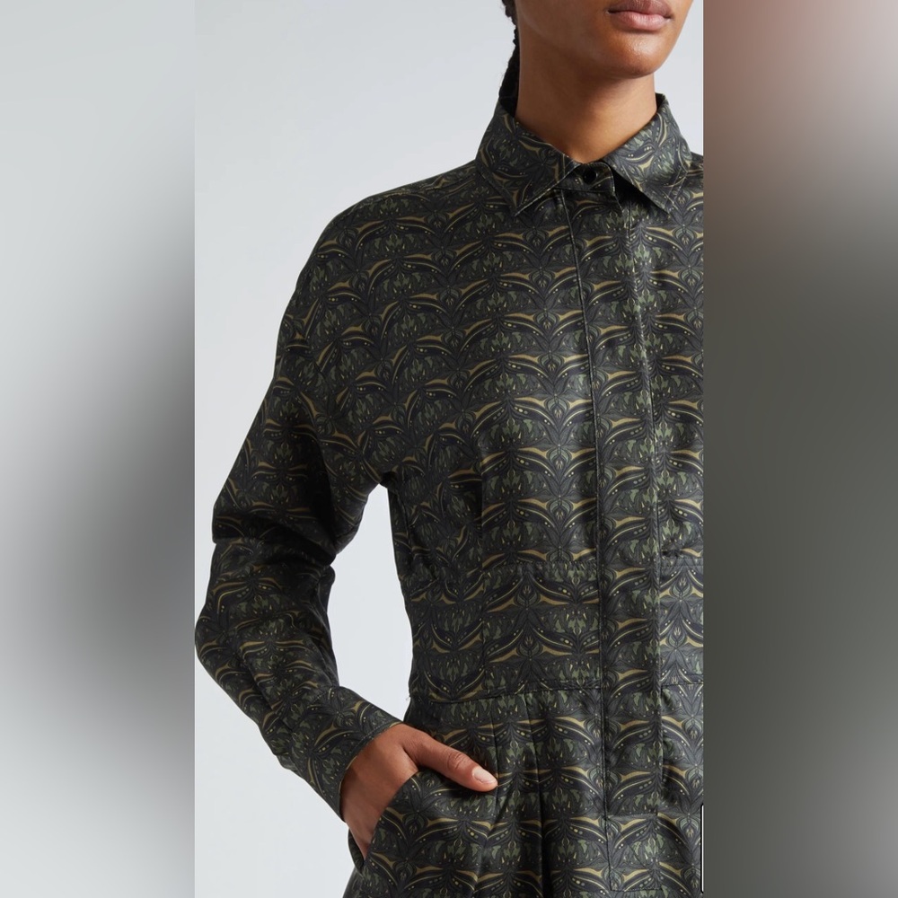 NWT MAX MARA Panfilo Print Long Sleeve Silk Twill Shirtdress Sz US 2 $1590 - Picture 4 of 9